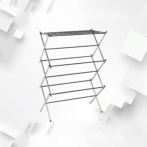 Accordion Design Clothes Airer,Folding Stainless Steel Laundry Drying Rack,Adjustable Dry Rail Hanger with Concise Home Portable,for Socks Bed Linen Clothing Extendable Compact