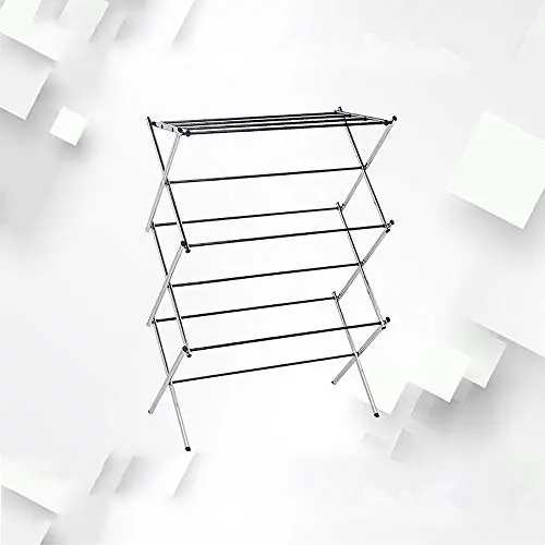 Accordion Design Clothes Airer,Folding Stainless Steel Laundry Drying Rack,Adjustable Dry Rail Hanger with Concise Home Portable,for Socks Bed Linen Clothing Extendable Compact Accordion Design Clothes Airer,Folding Stainless Steel Laundry Drying Rack,Adjustable Dry Rail Hanger with Concise Home Portable,for Socks Bed Linen Clothing Extendable Compact