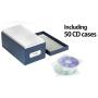 JackCubeDesign CD Case Storage Boxes Case DVD Organizer Holder with 50 Cases(Navy, 5.8 x 10.9 x 5.4 inches)-MK226A