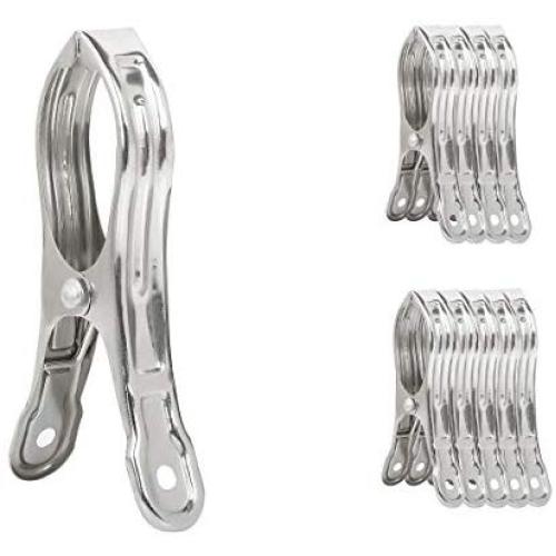 BAOEF Towel Clips,3.5‘’ Stainless Steel Heavy Duty Utility Clips,Clothing Peg Clamp,Clothespin Hanger for Photos, Quilt, Jeans, Pants, Windproof,10 Packs BAOEF Towel Clips,3.5‘’ Stainless Steel Heavy Duty Utility Clips,Clothing Peg Clamp,Clothespin Hanger for Photos, Quilt, Jeans, Pants, Windproof,10 Packs