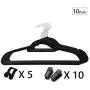 Non-Slip Velet Clothes Hangers -10 Pack - with 5pcs Connector Hooks and 10pcs Clips - Hold Up-To 10 Lbs - for Suit Dress Pants Tie Belt Scarf Non-Slip Velet Clothes Hangers -10 Pack - with 5pcs Connector Hooks and 10pcs Clips - Hold Up-To 10 Lbs - for Suit Dress Pants Tie Belt Scarf