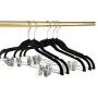 8pcs Velvet Clothes Hangers Premium Non-Slip Clothes Hangers with Clips for Dress Jackets Coats Clothes Pants