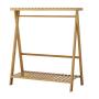 COAT RACK NAN Liang 3 in 1 Fashion Floor-Standing Multifunction Storage Racks Hangers Bedroom Clothes Rack Bamboo Arts Wardrobe Multi-Functional Clothing Rack (Size : 10045145cm)