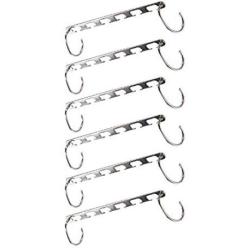 QYLLXSYY 6pcs Space Saving Cloth Hanger Stainless Magic Clothes Hanger 6 Holes Rack for Clothes Pants Skirt Closet Organizer Racks Folding