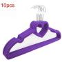 10PCS Color Random Clothes Hangers Plastic Heart-Shaped Flocking Hanger Portable Drying Rack Hanger Home Clothing Organizer