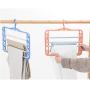 HJYPYJ Magic Hanger,Hanging Rod Rotatable Magical Hangers,Thicken PP Non-Slip Trouser Hangers,Space-Saving Organizer Hangers, Free Removal/Blue / 5 pcs