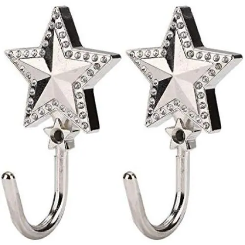 uxcell Curtain Tieback Hook Zinc Alloy Tassel Curtains Holder Window Holdbacks Wall Hooks Clothes Hanger, Set of 2, SilverTone uxcell Curtain Tieback Hook Zinc Alloy Tassel Curtains Holder Window Holdbacks Wall Hooks Clothes Hanger, Set of 2, SilverTone
