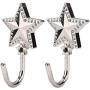 uxcell Curtain Tieback Hook Zinc Alloy Tassel Curtains Holder Window Holdbacks Wall Hooks Clothes Hanger, Set of 2, SilverTone