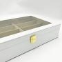 UnionPlus 8-Slot Eyeglass Sunglass Glasses Organizer Collector - Crocodile Faux Leather Storage Case Boxes (White Croco)