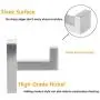 2Pcs Bath Towel Hooks Square Clothes Washcloths Robe Hook,Heavy Durty Wall Hook,SUS304 Stainless Steel,Modern Style Cabinet Closet Door Hanger for Bathroom Bedroom Kitchen Office,Brushed Nickel Finish