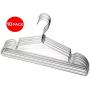 Koobay 12" NON SLIP silver Aluminium Children Top girls/boys Clothes Hangers for Closet Organization W Notches Satin Matt (10)