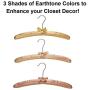 FloridaBrands Anti Slip Satin Padded Hangers Earthtone Soft Fabric with Gold Hook - Heavy Duty for Womens Clothes, Coat, Blouse, Sweaters, Dresses, Clothing - Set of 12