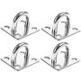 Heavy Duty Pad Eye Plate Staple Ring Hook Loop U-Shaped Sail Shade Hardware - Wall Ceiling Hammock Hooks Hanger for Swing Suspension - Stainless Steel 