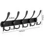 WHITGO Wall Mounted Coat Hook, 2 Packs 15 Hooks Stainless Steel Coat Hook Rail for Coat Hat Towel Purse Robes Bathroom Closet Room
