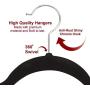 Premium Velvet Hangers - Strong and Durable Clothes Hangers - Ultra Soft, Thin, and Nonslip - for Dress and Suit - Hold Up to 10 Lbs - 360 Degree Chrome Swivel Hook, Black - 48 Pack