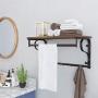 VASAGLE Industrial Coat Rack Shelf Wall Mounted, Hook Rack Shelf with Hanging Rail, 5 Metal Hooks and Upper Shelf for Storage Hallway Entryway Bathroom Bedroom Living Room ULCR11BX VASAGLE Industrial Coat Rack Shelf Wall Mounted, Hook Rack Shelf with Hanging Rail, 5 Metal Hooks and Upper Shelf for Storage Hallway Entryway Bathroom Bedroom Living Room ULCR11BX