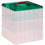 Snapware Snap N Stack Square 3-Tier Seasonal Ornament Storage Container, 13 by 13-Inch, Holds 48 Ornament Balls