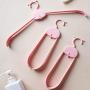 EvaroFly Multipurpose Magic Stretch Folding Hanger, Save Space Storage Clothes Hanger, Household Travel Camping -Pink 52x25cm