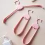 EvaroFly Multipurpose Magic Stretch Folding Hanger, Save Space Storage Clothes Hanger, Household Travel Camping -Pink 52x25cm