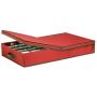 Honey-Can-Do Ornament Storage Boxes with Dividers, Red/Green