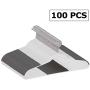 ZENY 100 Pack Plastic Coat Hangers, Space Saving Clothes Hanger with Non-Slip Stripe and 360° Swivel Hooks, 0.2& Thickness, Gray