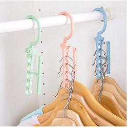 10pcs Random Color Hanger for Clothes Modern Style One Hanger Can Hold 5 Clothing Suit for Clothes Collector and Beautiful Lady Save Wardrobe Space