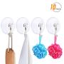 Suction Cup Hooks, SUNDOKI 10 Pack Vacuum Kitchen Towel Hooks Wreath Hangers for Bathroom Shower Smooth Tile, Glass and Mirror (1.97 Inch)