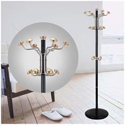 DUIHIDD Clothes Hangers Coat Rack Aluminum Alloy Stand-up Hanger for Bedroom Living Room Cloakroom 40cm × 180cm (Color : Black A)