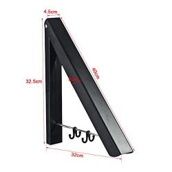 EZEYU Aluminium Triangle Folding Clothes Hangers Wall-Mounted Adjustable Hidden Drying Rack Bathroom Accessories Towel Holder (Black-1pc)