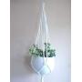 Cotton Modern Macrame plant hanger- Natural white cord