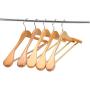 SUNTRADE 6-Pack Wide Shoulder Wooden Suit/Coat Hangers,Wood Coat Dress, Jacket, Heavy Clothes,Pant Hangers (Beige)