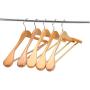 SUNTRADE 6-Pack Wide Shoulder Wooden Suit/Coat Hangers,Wood Coat Dress, Jacket, Heavy Clothes,Pant Hangers (Beige)