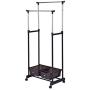 ShopForAllYou Clothes Garment Rack Double Rod Adjustable Clothes Hanger Garment Rack Organizer Rolling w/ 2 Drawers