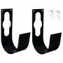 2 Pack Garden Hose Hanger Wall Mount Heavy Duty Hose Holder Hook Use for 150foot Hose (Large, Black)