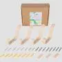 Plywood Wall Hooks Set of 4 Wood Coat Hooks Hanging Clothes Hats Robes Towels (Unfinished)