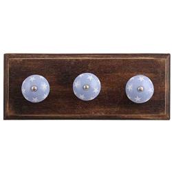 Indianshelf Handmade 1 Artistic Vintage Blue Wooden Star Clothes Hooks Hangers/Coat Hooks Wall Mounted