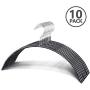 Zoe Deco Slip Reducing Contour Clothes Hangers with Grippy Coating, Sleek and Slim Arc-Shape Hangers, Bump Free Hanger Solution (Black, 16.5"x7.75", 10 Pack) Zoe Deco Slip Reducing Contour Clothes Hangers with Grippy Coating, Sleek and Slim Arc-Shape Hangers, Bump Free Hanger Solution (Black, 16.5"x7.75", 10 Pack)
