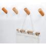 lRICE-home Nordic Style Wooden Wall Mount Hat Clothes Storage Hook Hanger Bathroom Towel Organizer Rack - L 3