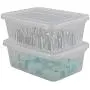 Jekiyo Small Clear Storage Boxes with Lid, Plastic Bin for Office Supplies, 9.3&quotx6.6&quotx3.5" (6 Packs)