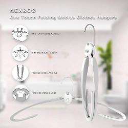 nex&co Gym Bag Mat Clothes Hanger, Foldable Plastic Metal Space Saving Hanger Gym Accessories for Men Women Fitness Exercise, Multi-Purpose for Shirts Scarf Coat Workout Bands Jump Rope (White)