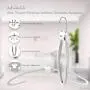 nex&co Gym Bag Mat Clothes Hanger, Foldable Plastic Metal Space Saving Hanger Gym Accessories for Men Women Fitness Exercise, Multi-Purpose for Shirts Scarf Coat Workout Bands Jump Rope (White)