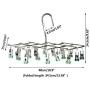 niumanery Windproof Foldable Quickly Remove Stainless Steel Laundry Clothes Drying Rack Drip Hanger with 18 Clips for Underwear Sock Glove Bra Pink