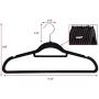 Enjoypark 50 X Quality Velvet Hangers Non Slip Clothes Hangers Coat Rack Dress Hanger,Black