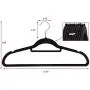 Enjoypark 50 X Quality Velvet Hangers Non Slip Clothes Hangers Coat Rack Dress Hanger,Black