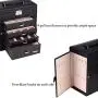 Cosway 5-Tier Large Leather Jewelry Organizer Boxes Mirrored Watch Organizer Necklace Ring Earring Storage Lockable Gift Case (5 Layers Black) Cosway 5-Tier Large Leather Jewelry Organizer Boxes Mirrored Watch Organizer Necklace Ring Earring Storage Lockable Gift Case (5 Layers Black)