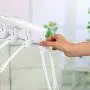 Multifunctional Hangers Folding Coat Hangers Multi-Layer Clothes Hanger Space Saving Portable Indoor Airer (Color : White)