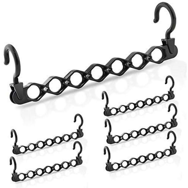 6 Pack Metal Wonder Closet Hanger Organizer Hook Space Saving Clothes Rack  NEW