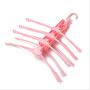 KIPB 8 Fish Bones Foldable Clothes Dryer Drying Clothing Rack Hangers for Tumble Kids Outdoor Hanging Laundry Stand Telescopic Pink
