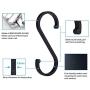 12pcs Heavy Duty Aluminum Black S Shaped Hooks, Hanging Hangers Hooks, Matte Finish S Hooks for Hanging Pots, Pans, Plants, Clothes, Towels(Black)