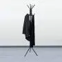 Mind Reader Standing Metal Coat Rack Hat Hanger 11 Hook for Jacket, Purse, Scarf Rack, Umbrella Tree Stand, Black